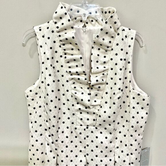 Harper Rose Dress Metallic Polka Dot Sleeveless Fit & Flare Sz 14 New Ruffle - Picture 3 of 6